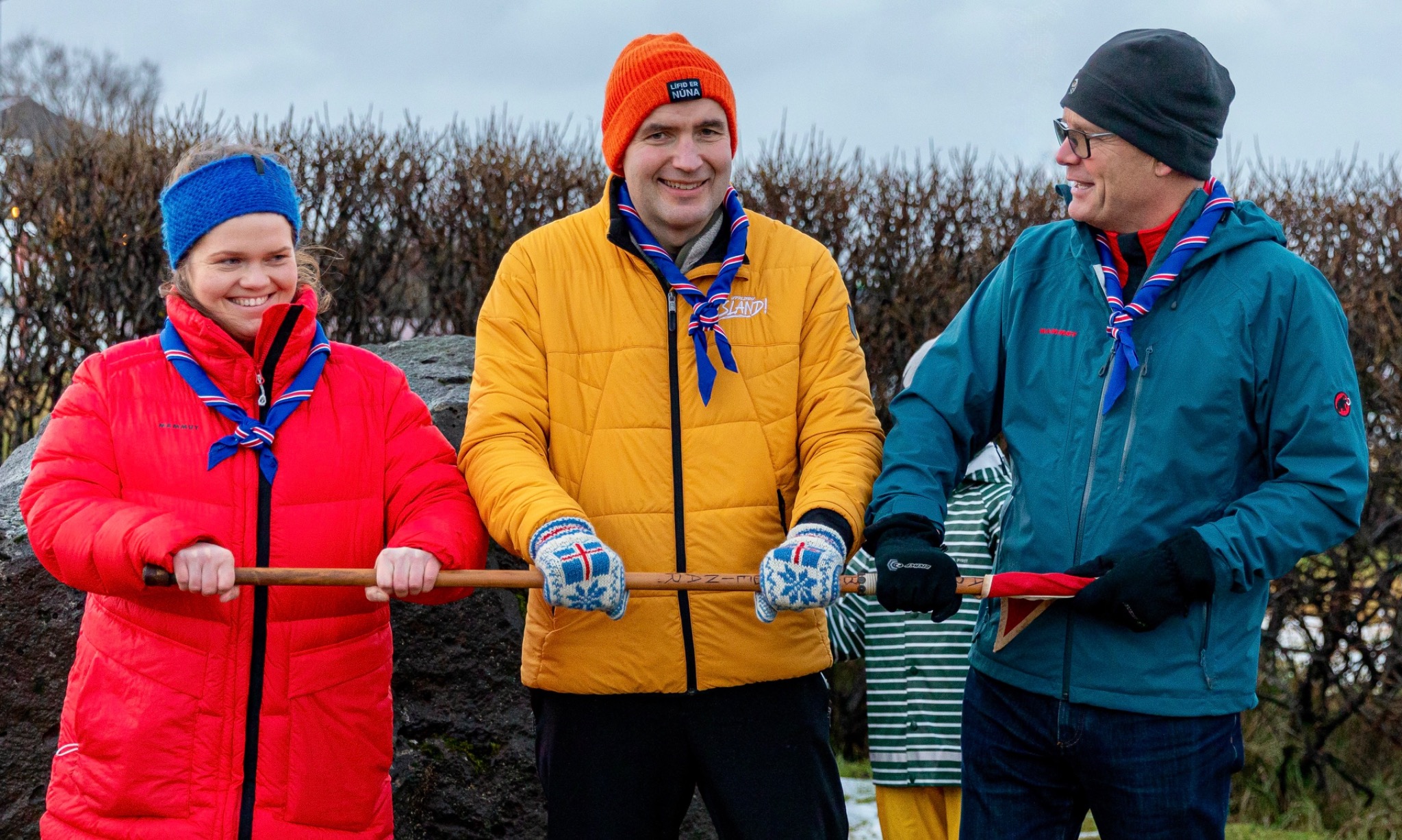 Representatives of the Icelandic Scouts with Guðni Th. Jóhannesson